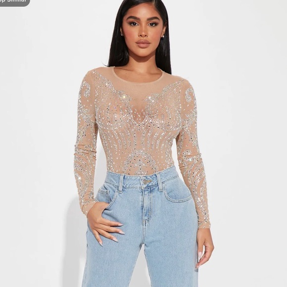 Rhinestone bodysuit BRAND NEW - Picture 2 of 2